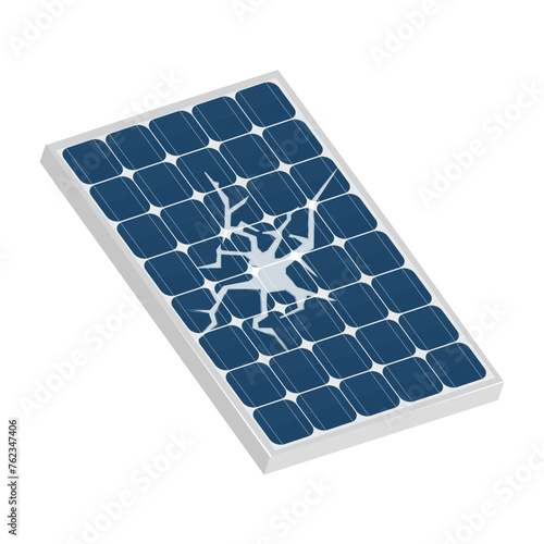 cracked solar panel vector illustration