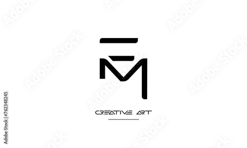 FM, MF, F, M abstract letters logo monogram