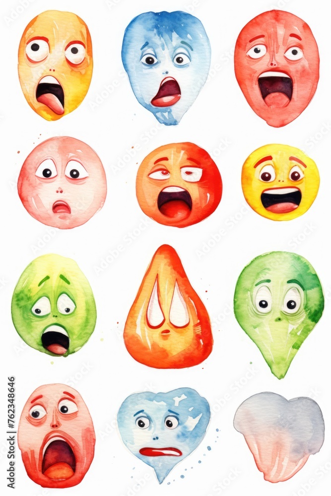 A group of diverse faces showing various emotions. Suitable for psychology or diversity concepts A group of diverse faces showing various emotions. Suitable for psychology or diversity concepts