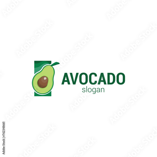 vector creative avocado logo design template.