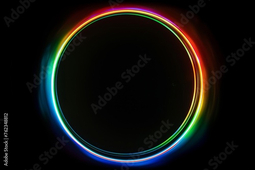 Rainbow Circle on Black Background 