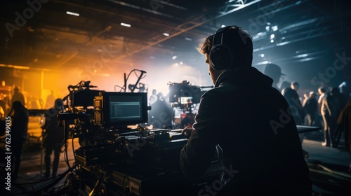 A man standing in front of a camera. Suitable for photography concepts