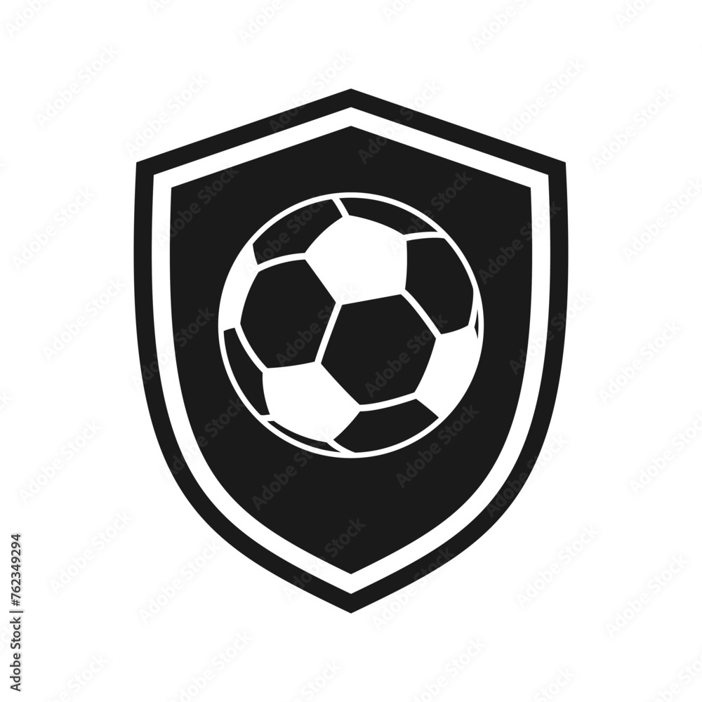 Obraz premium Shield icon with ball, illustration.
