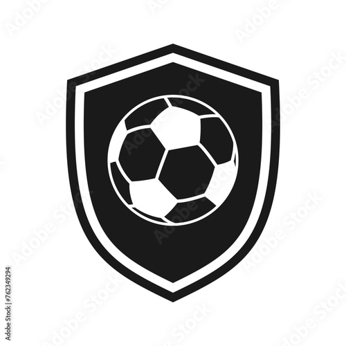 Shield icon with ball  illustration.