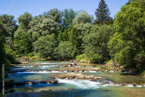 Fluss Mangfall in Oberbayern  Deutschland