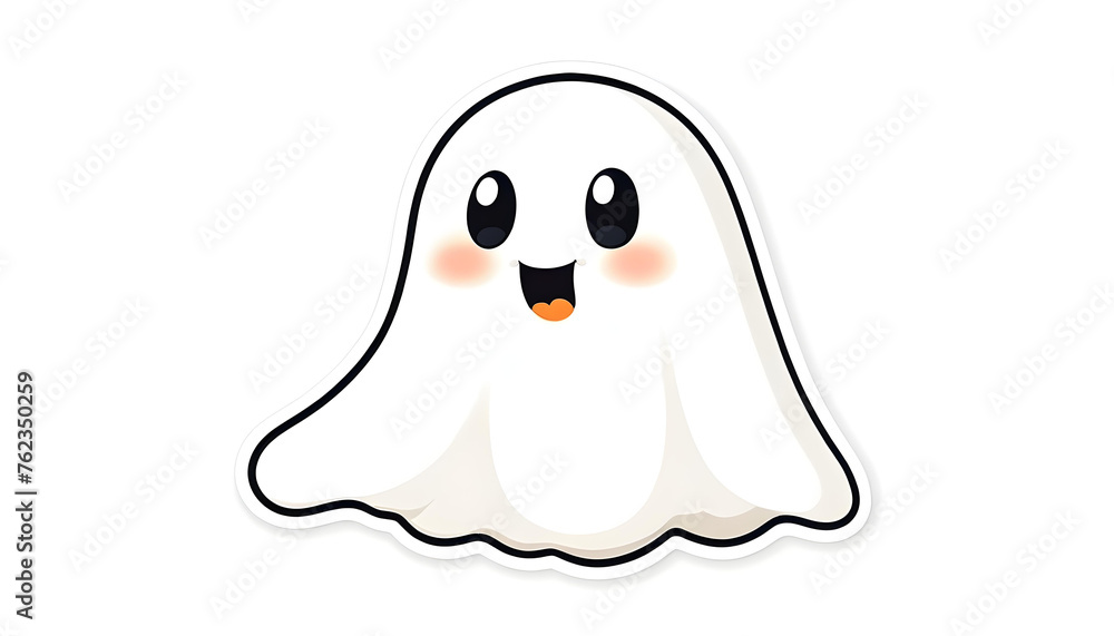 A cute cartoon ghost on a white background A cute cartoon ghost on a white background