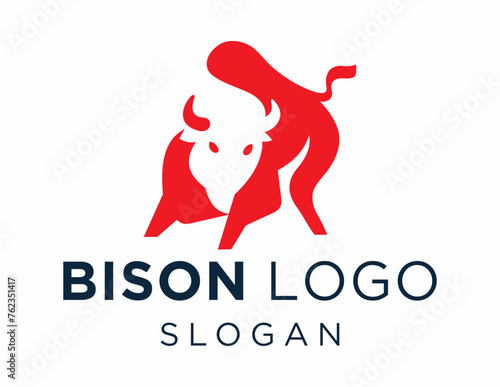 Logo about Bison on a white background. created using the CorelDraw application.