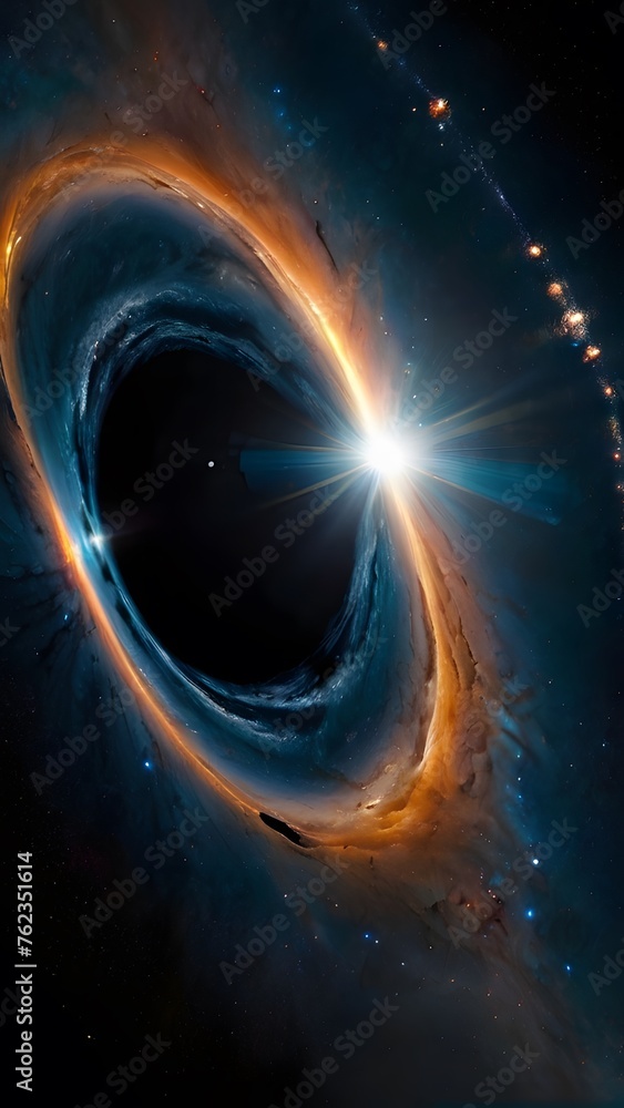 Blue Swirl Galaxy in Space with Light Motion and Dark Glow Texture , Blackhole on Space - obrazy, fototapety, plakaty 