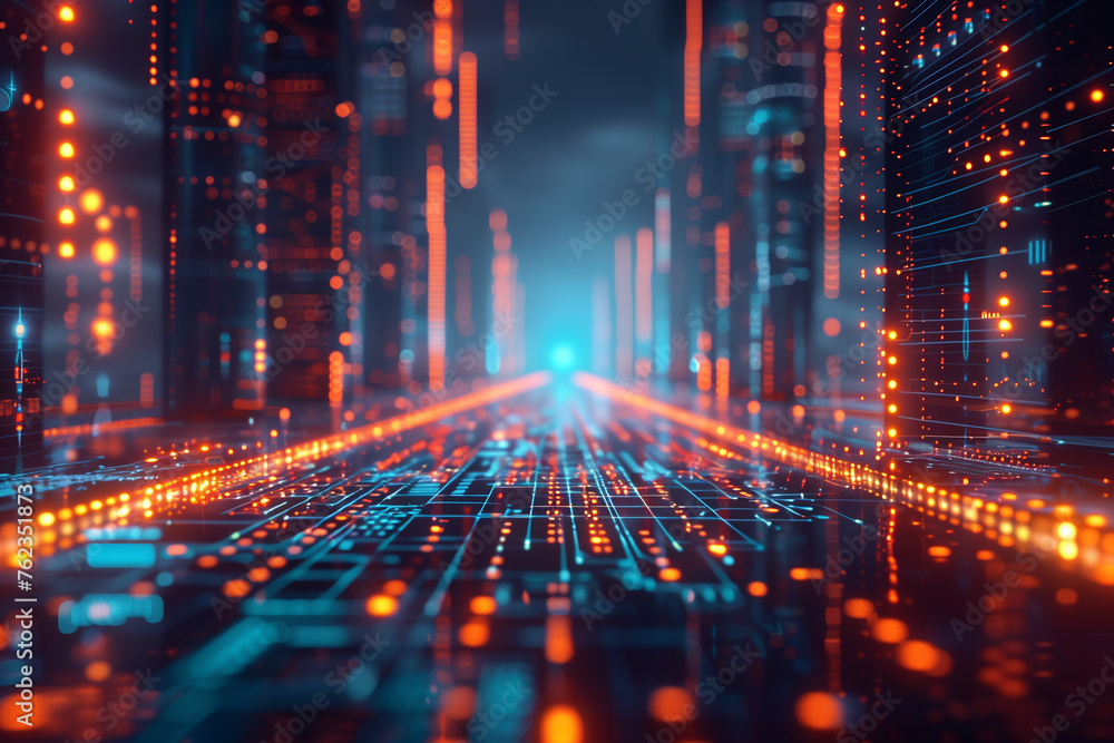 Fototapeta premium Digital data stream explosion.stream speed data