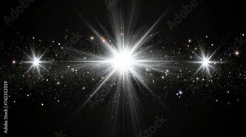 Magic light glow effect stars bursts with sparkles isolated on transparent background.Light trace with sparkling stars bursts.