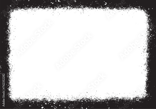 Fondo abstracto grunge con salpicaduras y suciedad formando un marco negro de textura oscura con efecto de spray, recurso banner con efecto enmarcado. Espacio para texto o imagen photo