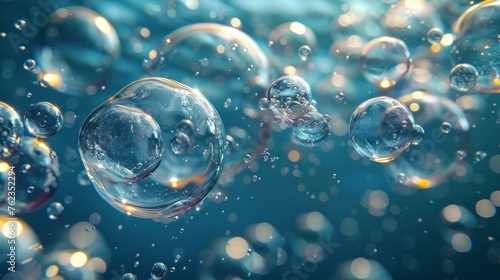 Underwater bubble texture isolated on transparent background. Modern fizzy air, gas or oxygen bubbles for your design. Realistic effervescent champagne drink and soda effect.