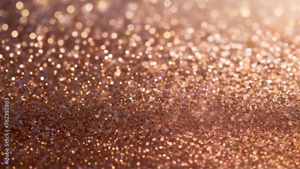 Golden glitter sparkle defocused abstract background. Festive decoration. rose gold - bright and pink champagne sparkle glitter pattern background