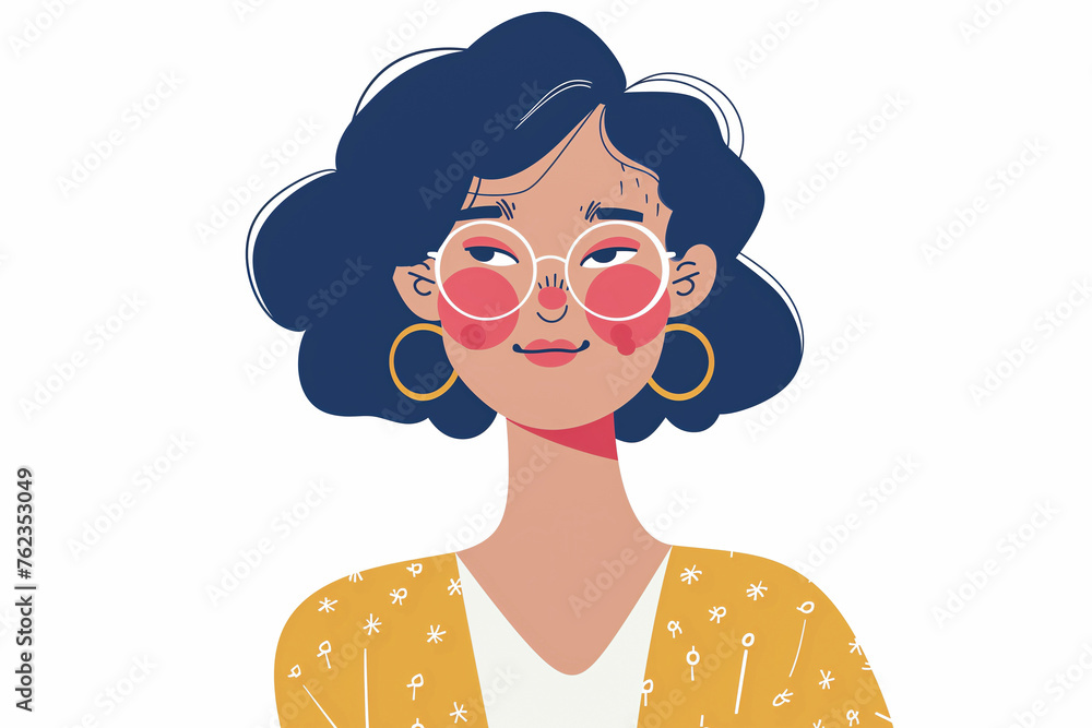 Fashionable Teacher with Trendy Glasses