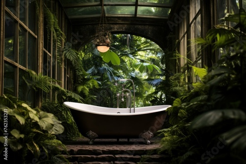 Therapeutic Nature relax bath. Hotel skincare. Generate Ai
