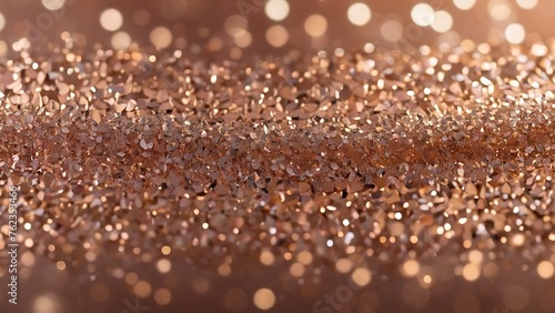 Golden glitter sparkle defocused abstract background. Festive decoration. Rose gold glitter bokeh texture background