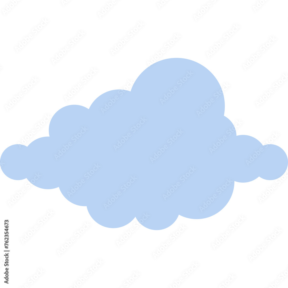 Blue Flat Cloud Icon
