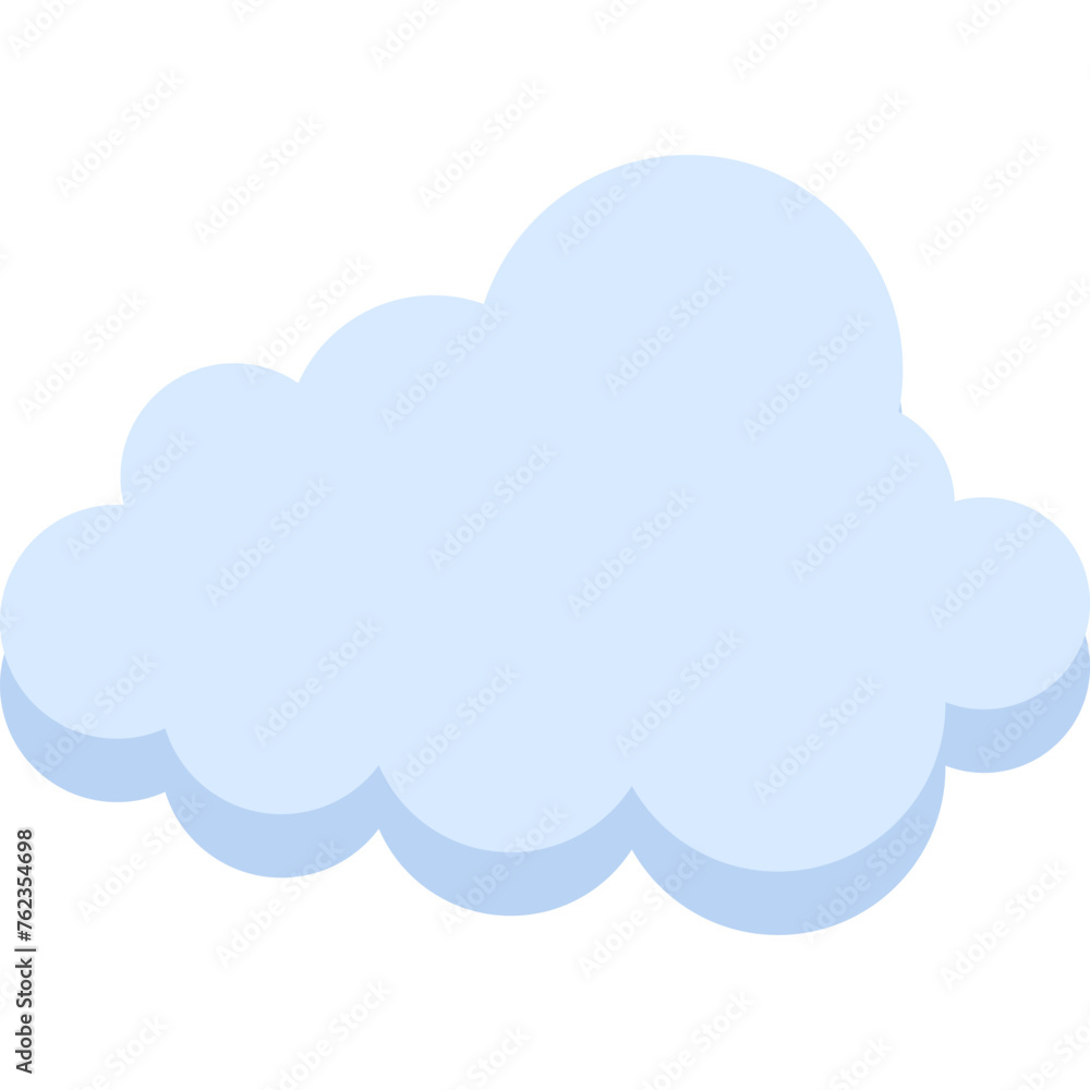 Blue Flat Cloud Icon Blue Flat Cloud Icon