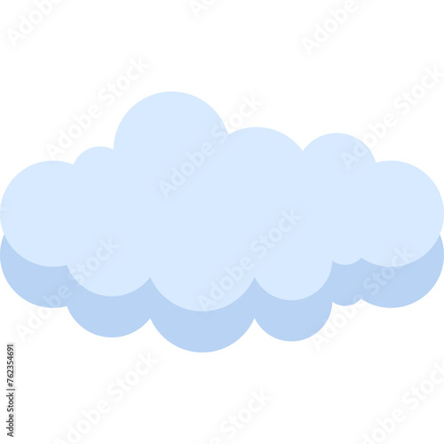 Blue Flat Cloud Icon