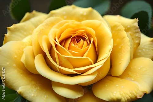 A mesmerizing composition highlighting the elegance of a yellow rose with its soft petals  realistically rendered in