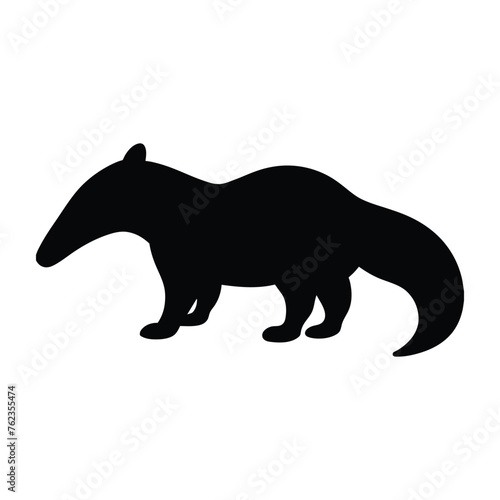 silhouette of a Anteater on white 
