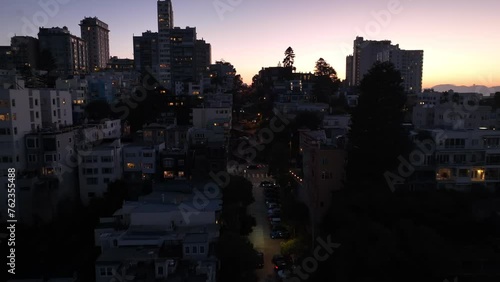 Aerial video of lombard street San Francisco