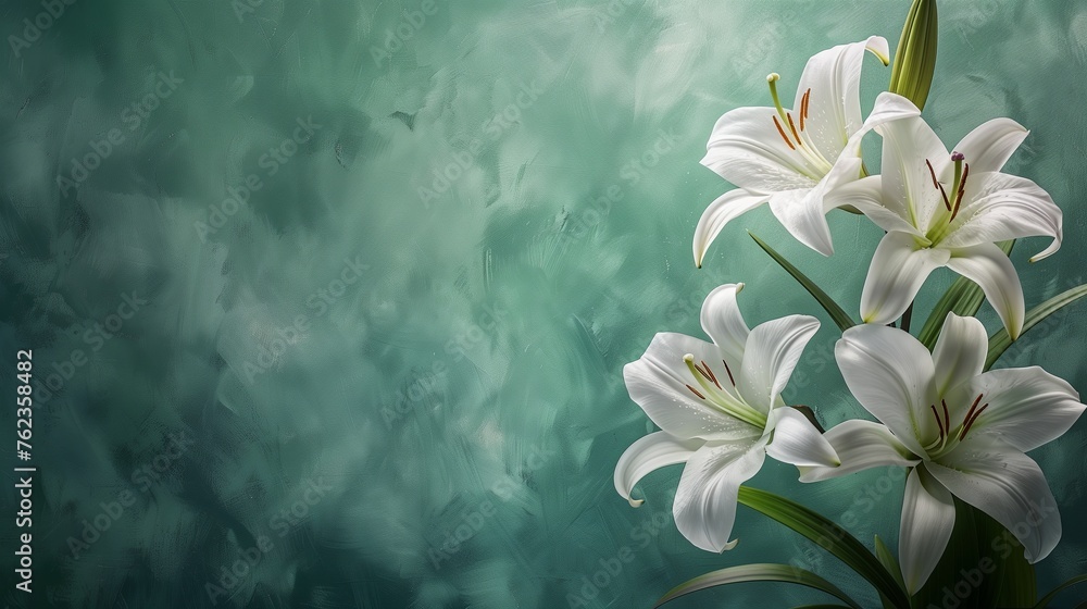 Embrace the spirit of Easter with 'Serene Easter Whisper', a delicate vector background designed in soft pastels, featuring Easter Lilies in the corner.