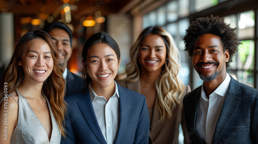Smiling group of ethnically diverse businessmen and businesswome . Smiling group of ethnically diverse businessmen and businesswome .