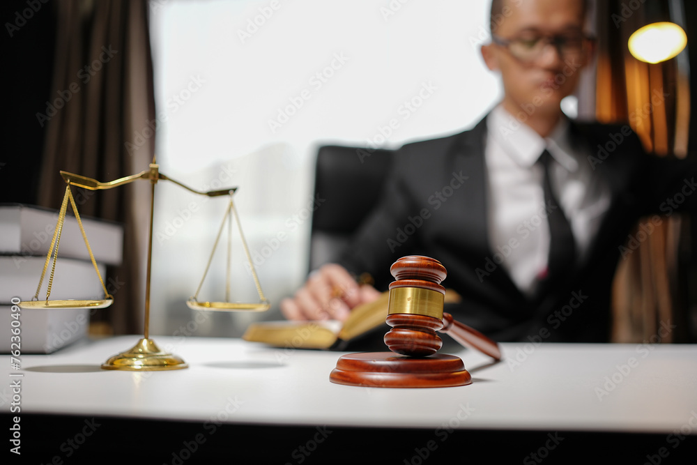 Judge gavel with Justice lawyers having team Concepts of Law and Legal services Judge gavel with Justice lawyers having team Concepts of Law and Legal services