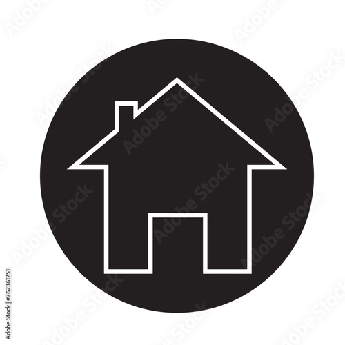 Home icon. House symbol. real estate objects and house black icon isolated on white background. Vector illustration. apps and websites. 