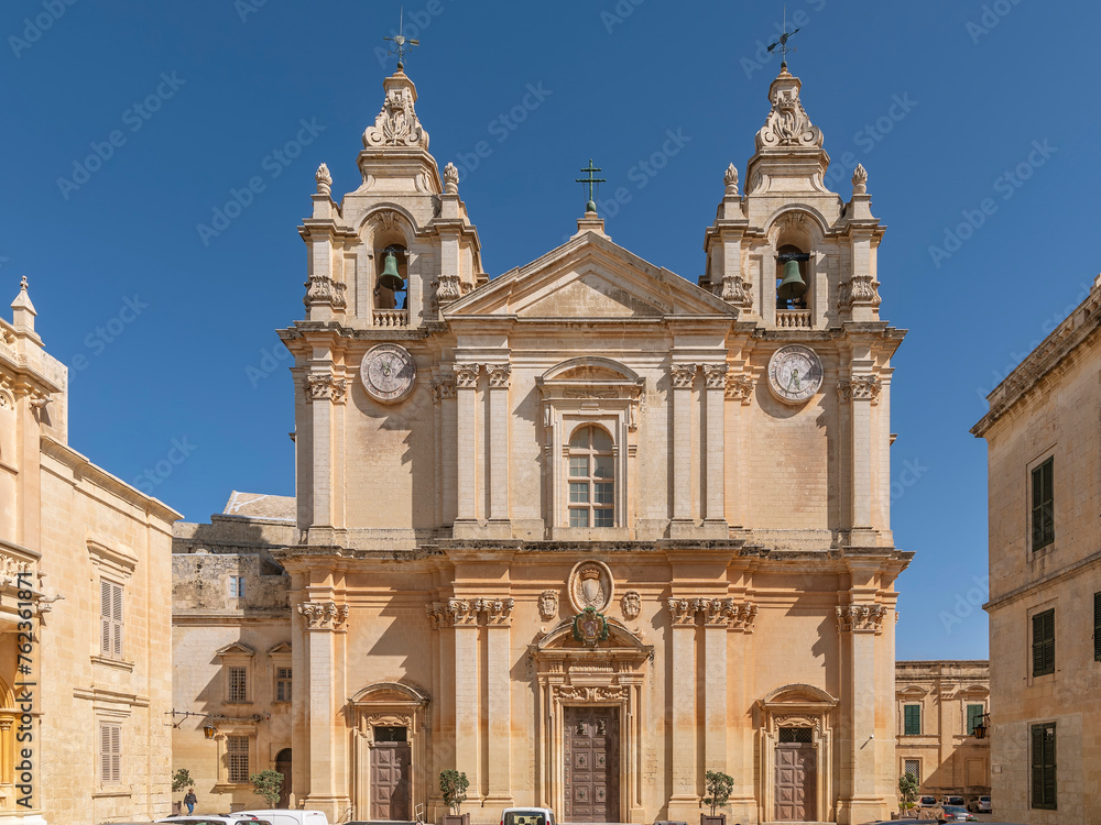 The Metropolitan Cathedral of Saint Paul, historic center of Mdina, Malta The Metropolitan Cathedral of Saint Paul, historic center of Mdina, Malta