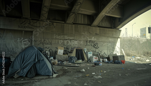 Homeless people who use places under the expressway to stay.