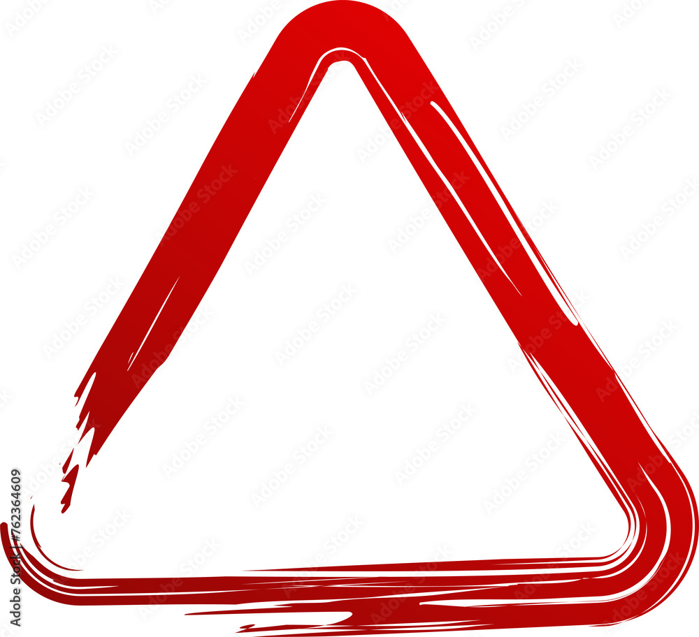 Red triangle frame brush strokes Red triangle frame brush strokes