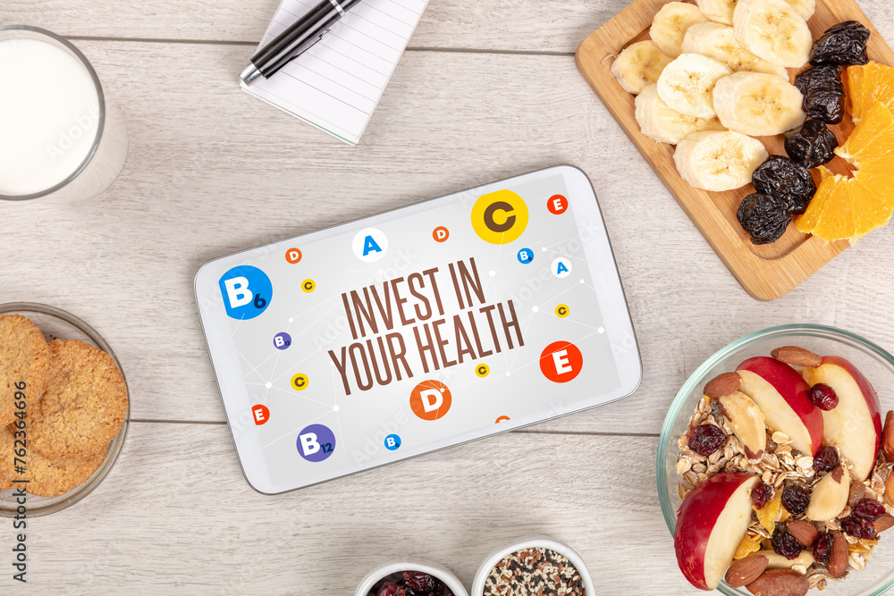 Healthy Tablet Pc compostion concept Healthy Tablet Pc compostion concept