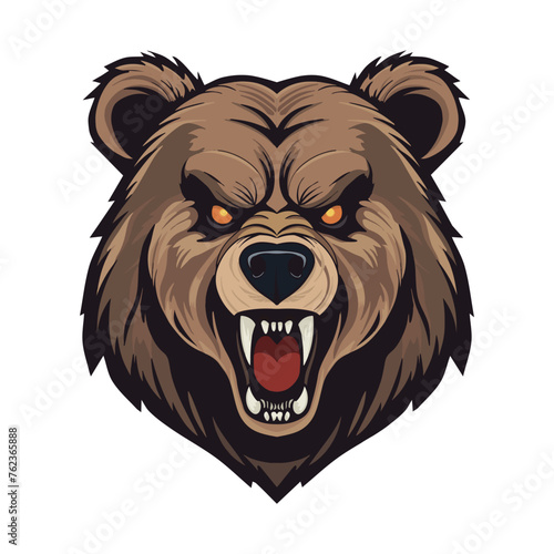 aggressive bear head logo mascot vector