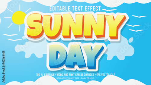 sunny day editable text effect