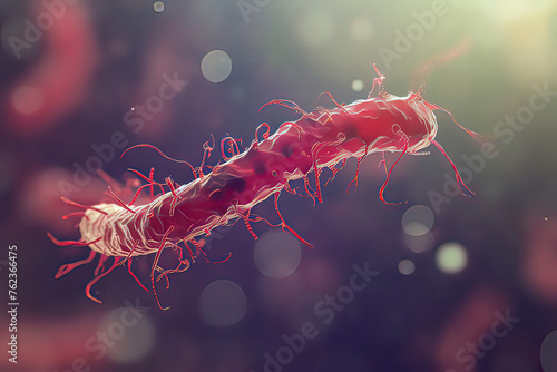Helicobacter pylori. AI technology generated image photo