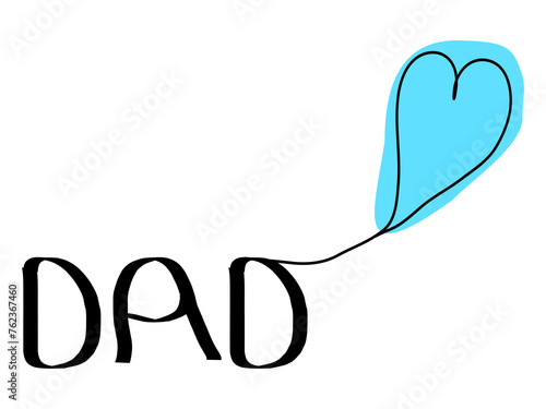 Ilustración  del día del padre en estilo minimalista en un fondo blanco.