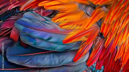 Colorful rooster feather with details and reflexions © Emil