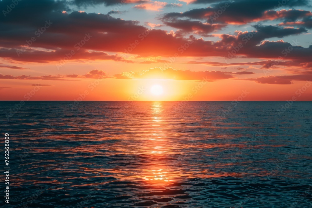 Sunset over the sea background