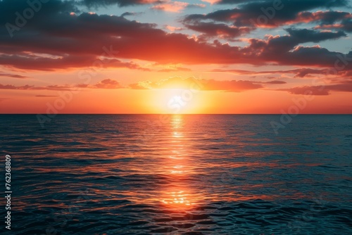 Sunset over the sea background © Zero Zero One