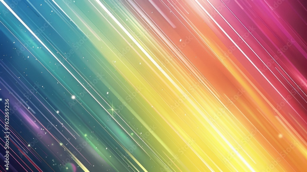 Obraz premium A vibrant gradient of colors with diagonal streaks of light, creating a dynamic and visually stimulating effect that can be associated with energy, movement, and diversity