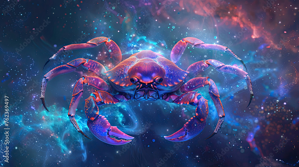 Twelve zodiacs concept. Horoscope Cancer zodiac sign.