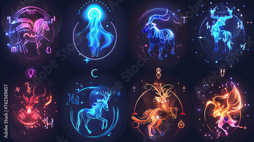 Twelve zodiacs concept. Horoscope Libra zodiac sign. photo