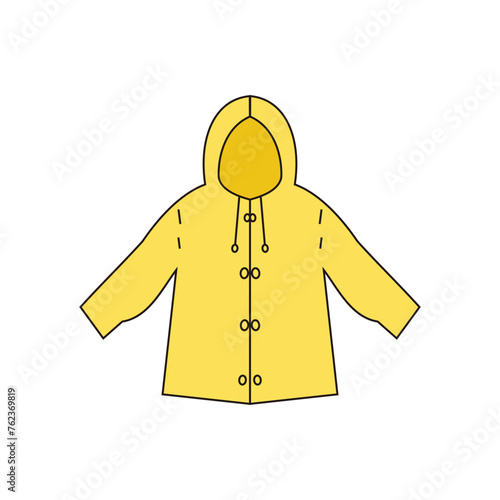 Yellow raincoat icon. Flat color design. Vector Illustration. resources graphic icon element design. Vector illustration with a fashion theme when it rains