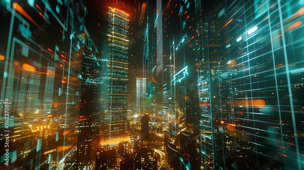 Futuristic Metropolis: A Dazzling Dance of Lights and Architecture in a Digital Age