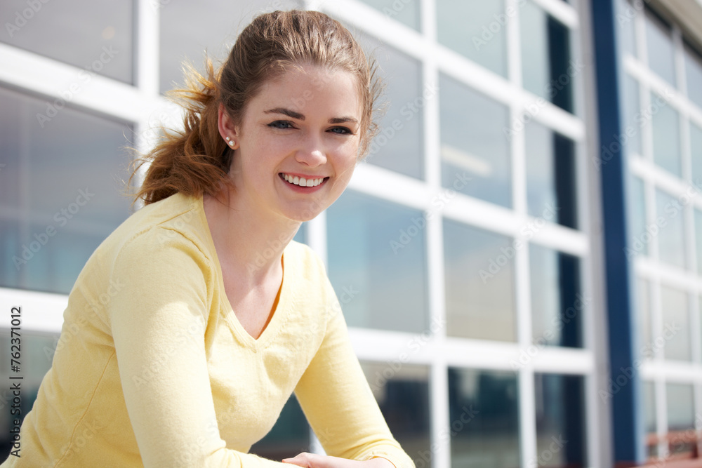 Happy Young Woman Smiling