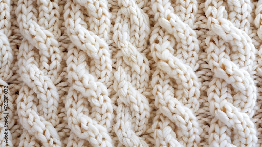 Knitted wool texture, cable stitch pattern, handmade cloth Knitted wool texture, cable stitch pattern, handmade cloth