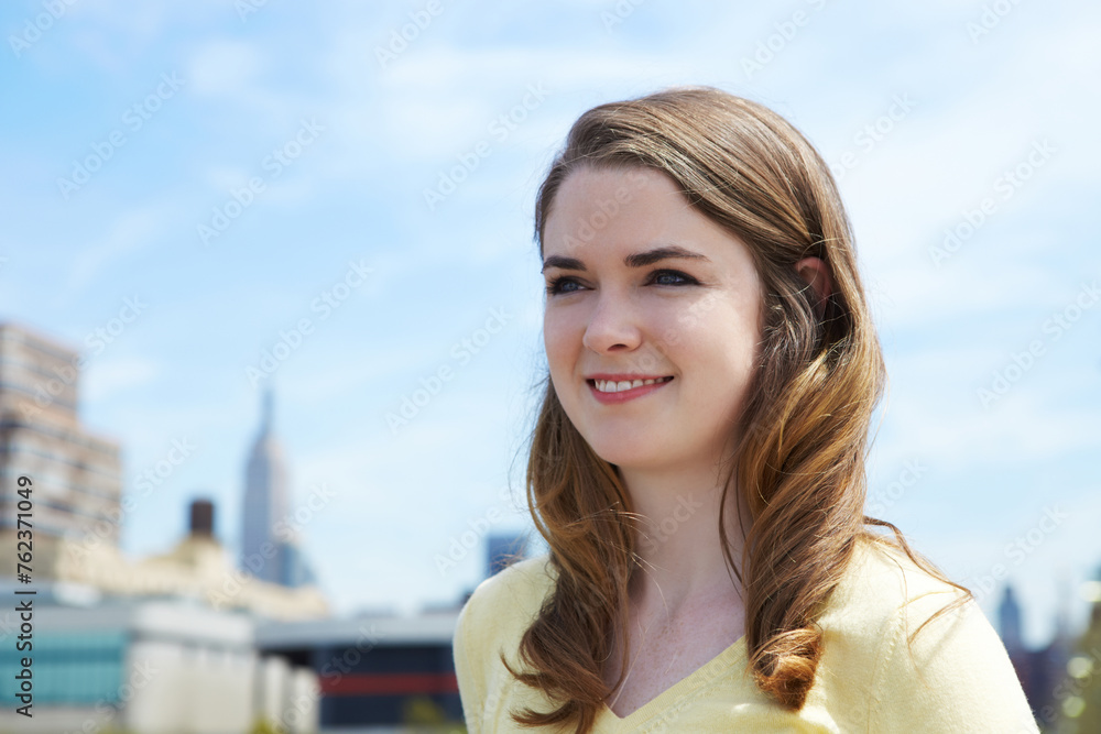Happy Young Woman Smiling