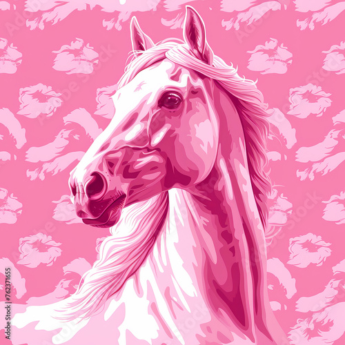 Horse Pattern Tile for seamless backgrounds and for filling surfaces, ai generated